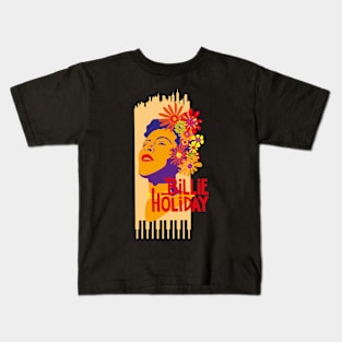 Echoes of Elegance: Billie Holiday Design Kids T-Shirt